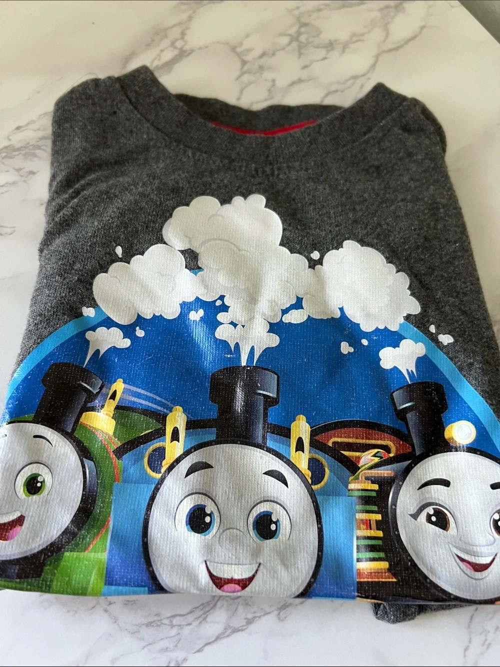 Thomas & Friends Gray Kids Shirt with Colorful Train Faces